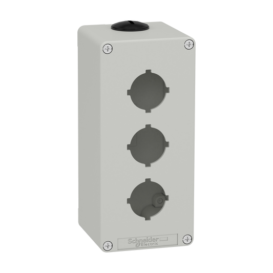 Schneider Electric-XAPD3603-Boite métal vide grise - M25 x2 - 3 trous 30 mm - 80x175x77 mm