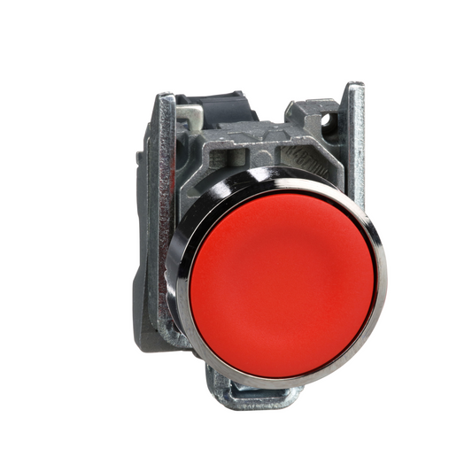 Schneider Electric-XB4BA42-Harmony XB4 - bouton poussoir à impulsion - Ø22 - rouge - 1O - vis étrier
