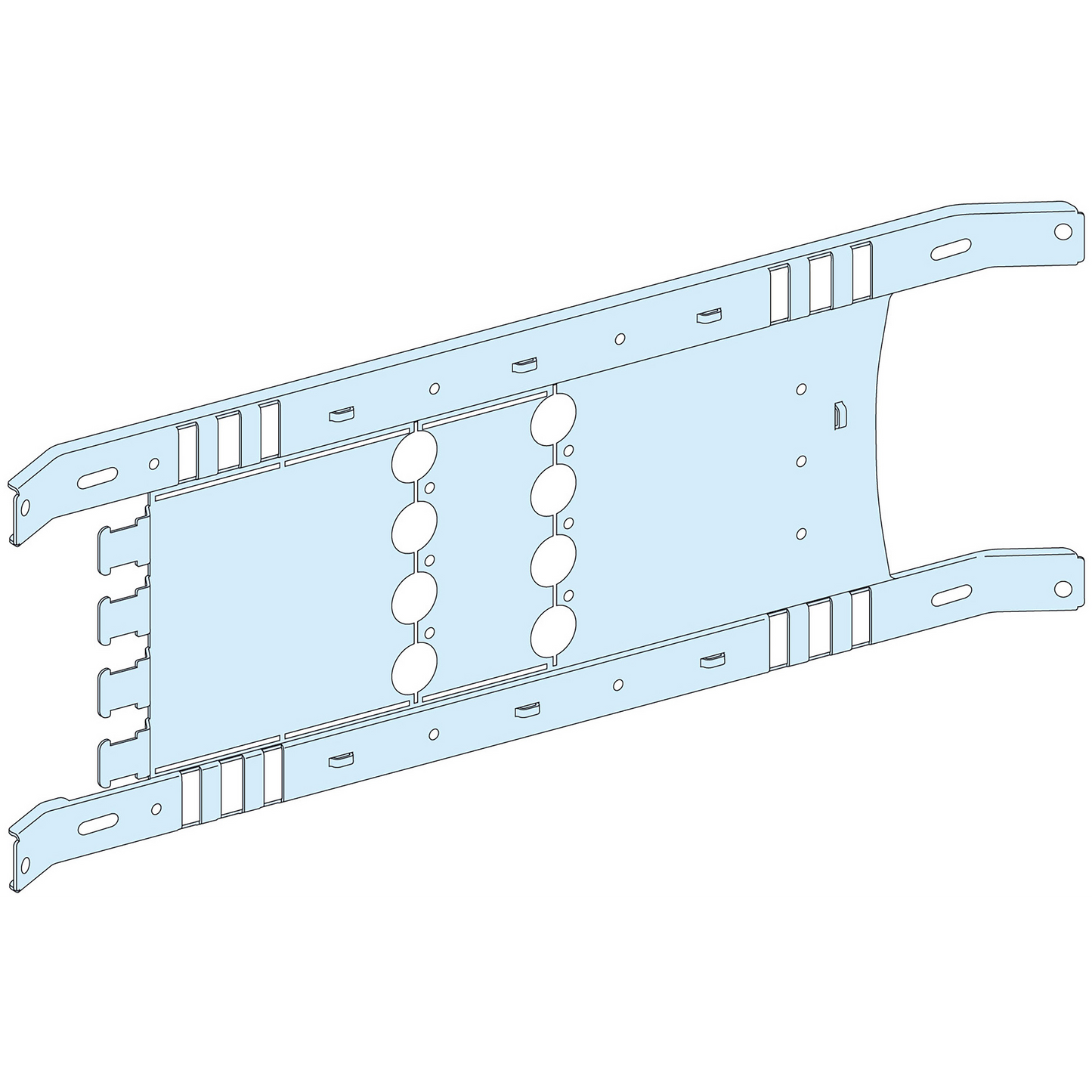 Schneider Electric-LVS03412-PrismaSeT P - Platine NSX100-250 - fixe - 4P horiz. - Cde maneton - L650