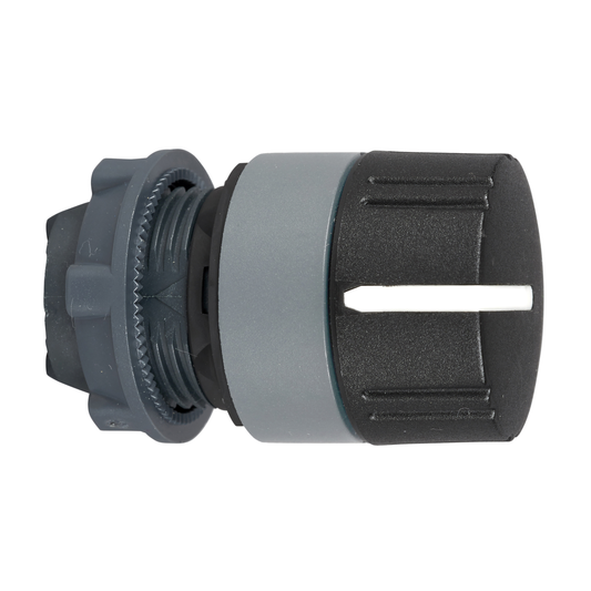 Schneider Electric-ZB5AD59C0-Harmony XB5 - tête bouton à molette - Ø22 - col grise - 3 pos rap au C - noir