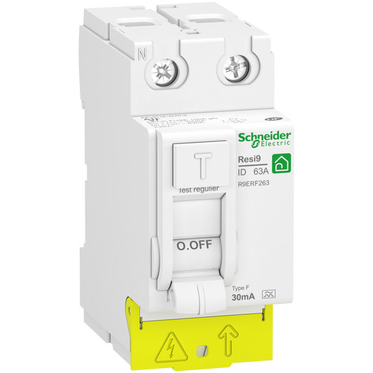 Schneider Electric-R9PRF263-RESI9 - interrupteur différentiel - 2P - -63A - 30mA - Type Fsi - peignable