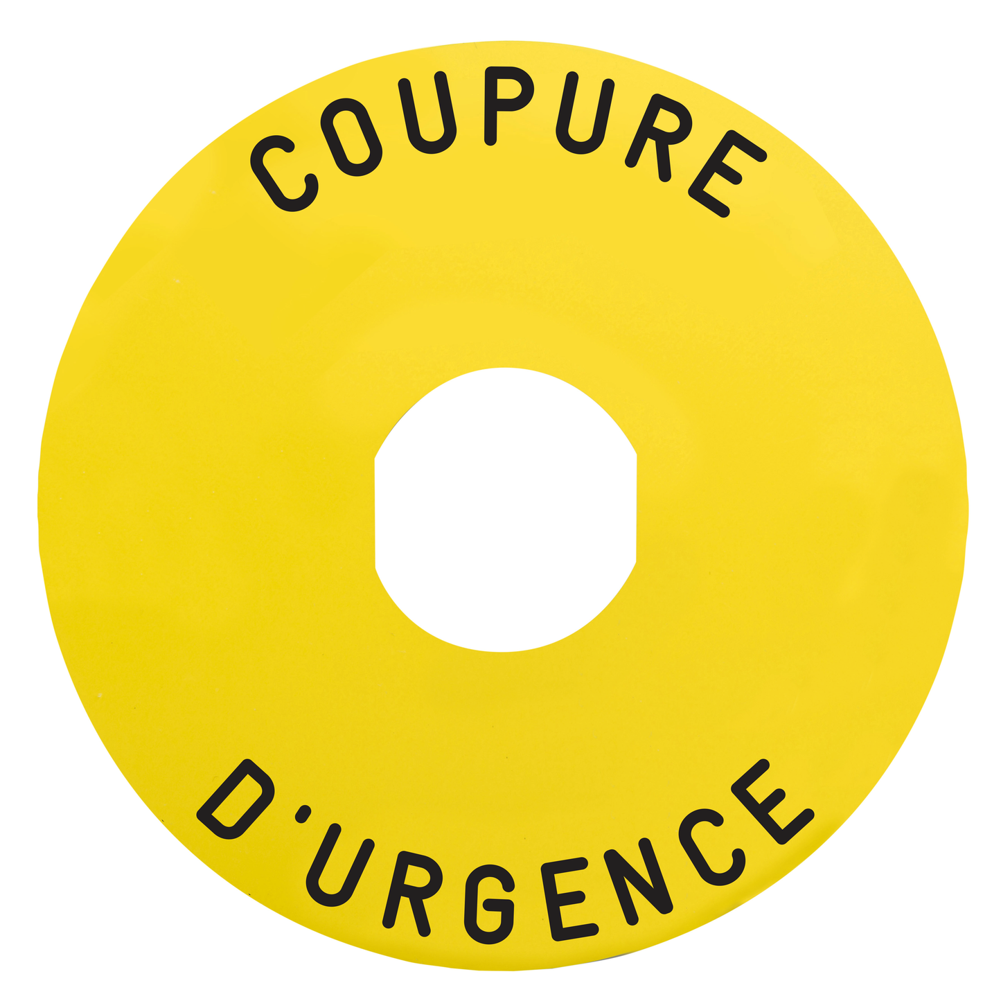 Schneider Electric-ZBY8160-Harmony étiquette circulaire Ø90mm jaune - logo EN13850 - COUPURE URGENCE