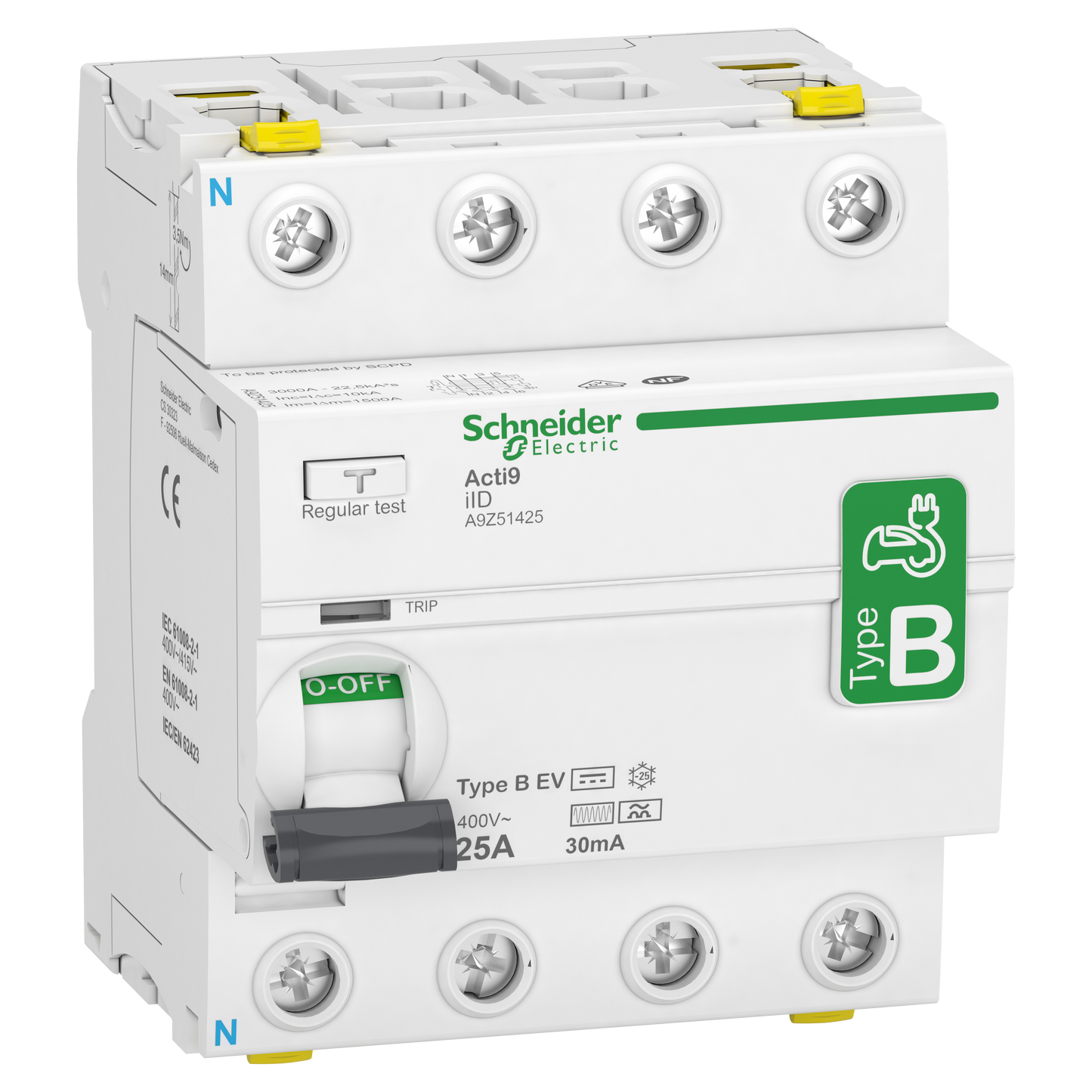 Schneider Electric-A9Z51425-Acti9 iID 4P 25A 30mA B EV RCCB