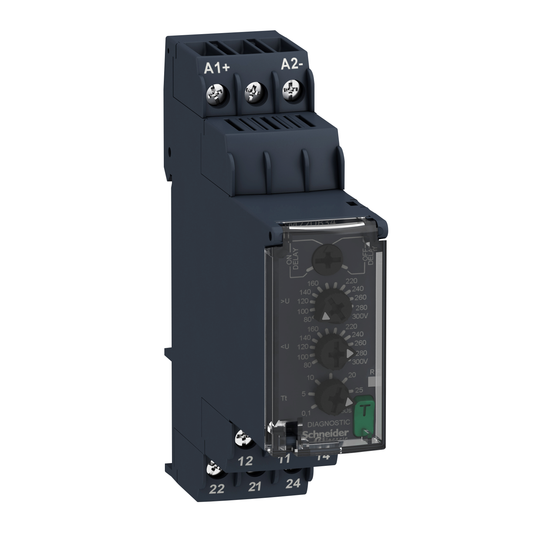 Schneider Electric-RM22UB34-Harmony  RM22 - relais sur/sous-tension - 80 à 300V - 2OF - 110 à 240Vac/cc