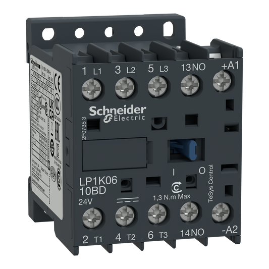 Schneider Electric-LP1K0610BD-TeSys LP1K - contacteur - 3P - AC-3 440V - 6A - bobine 24Vcc