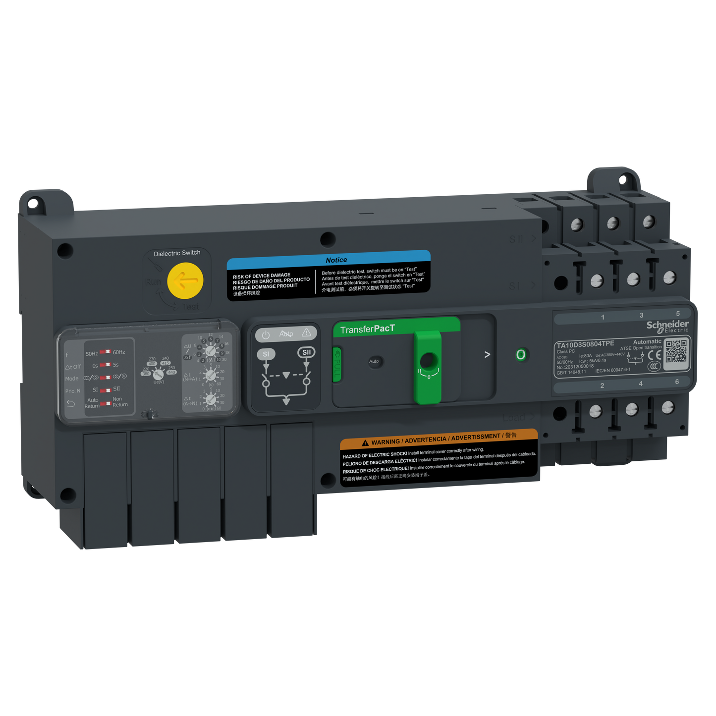 Schneider Electric-TA10D3S0804TPE-TransferPacT TA100 - inverseur de sources - commutateurs - 80A - 3P - 400Vca