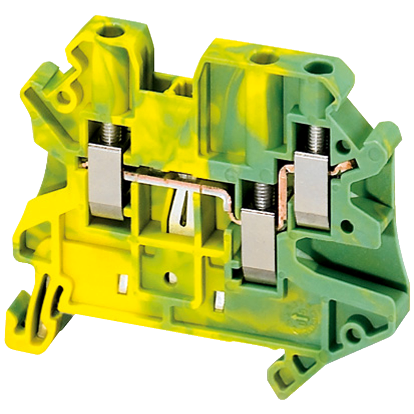 Schneider Electric-NSYTRV43PE-Borne à vis - pour conducteur de protection - 3 points - 4mm² - vert/jaune
