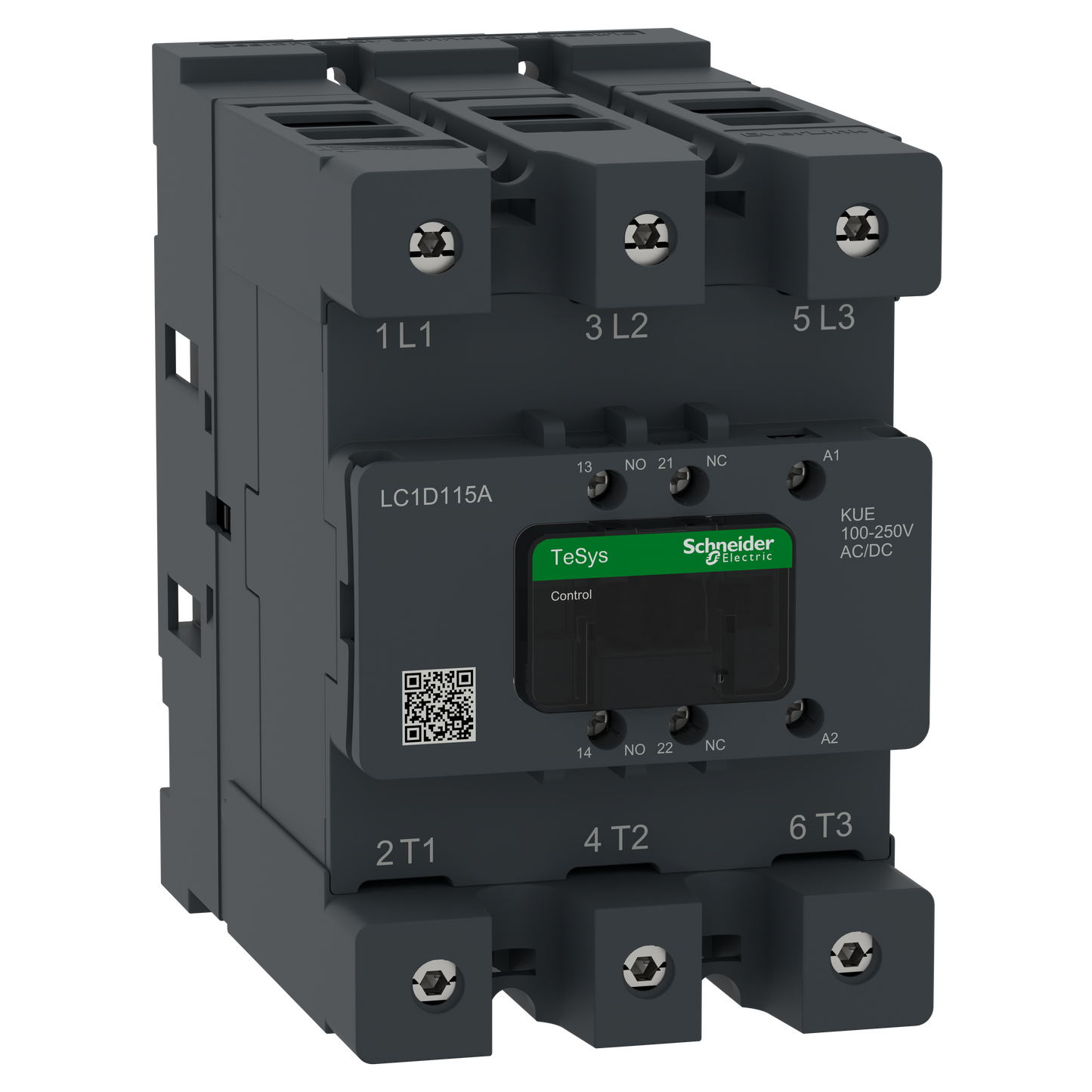 Schneider Electric-LC1D115AKUE-TeSys Deca Advanced - CTR Deca 115A 3P 100-250V ACDC EvLk