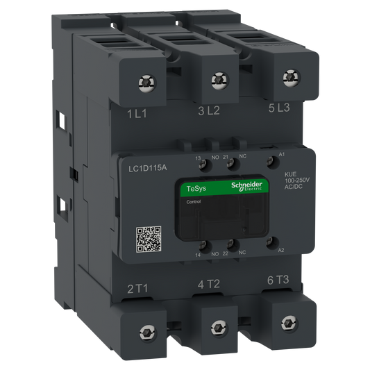 Schneider Electric-LC1D115AKUE-TeSys Deca Advanced - CTR Deca 115A 3P 100-250V ACDC EvLk