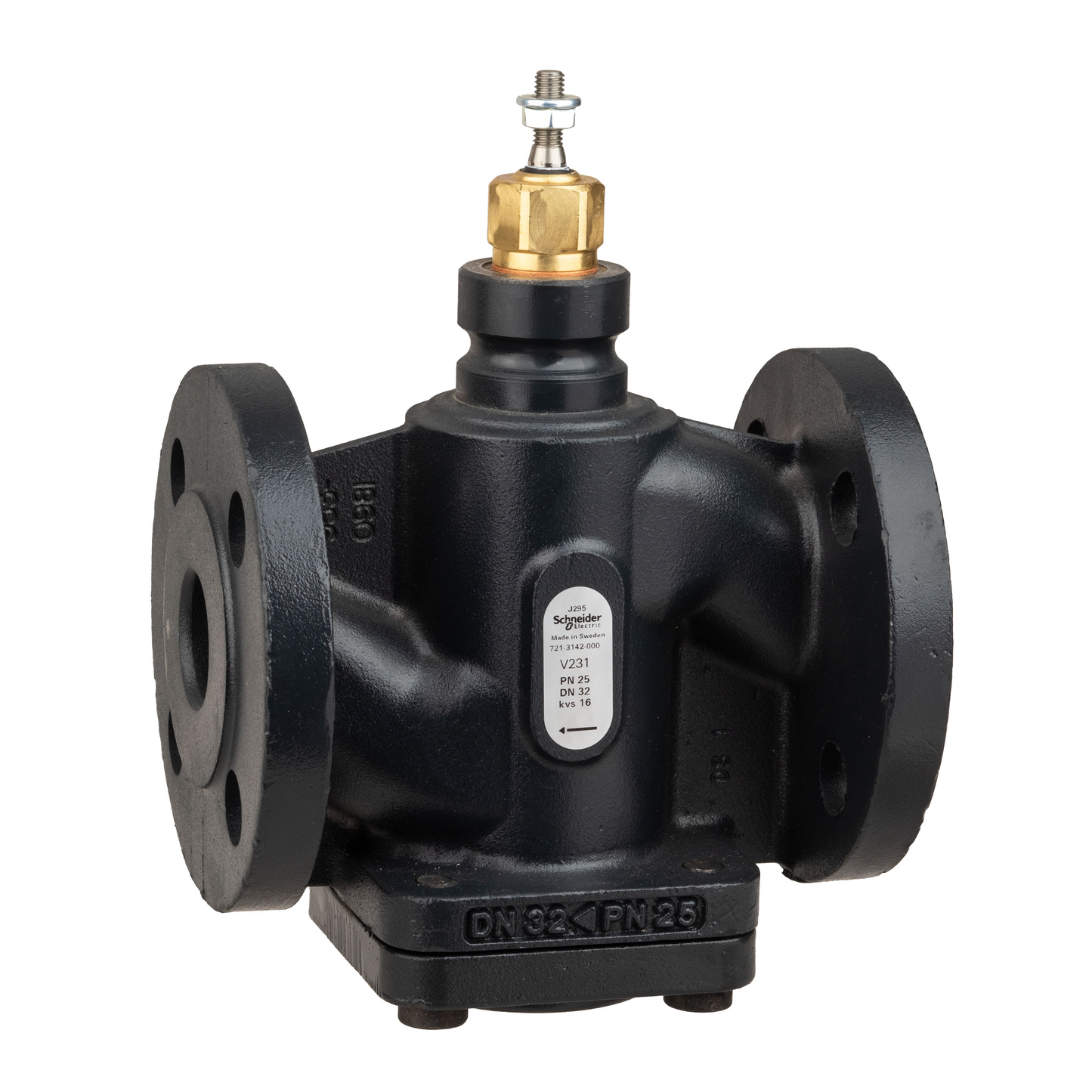 Schneider Electric-7213242000-Vanne 2 voies acier à bride PN25 DN32 Kv16 à cage équilibrée