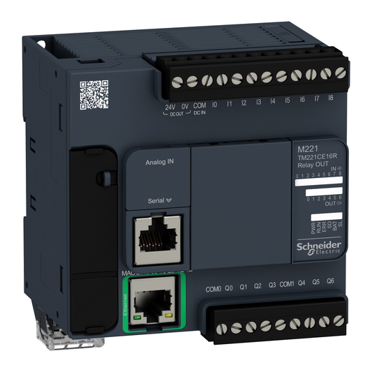 Schneider Electric-TM221CE16R-Modicon M221, contrôleur 16E/S relais, port Ethernet+série, 100/240VCA