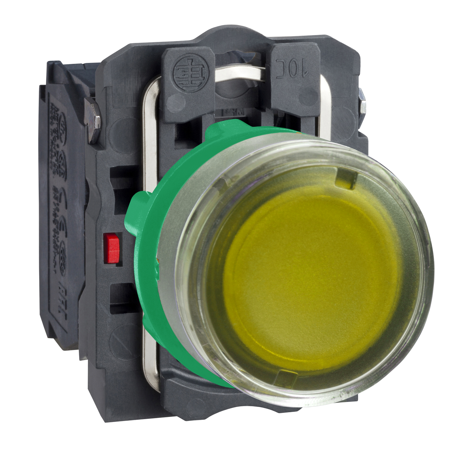 Schneider Electric-XB5AW35M5C0-Harmony XB5 - bouton poussoir lum - Ø22 - col grise - orange - 1O+1F - 230V