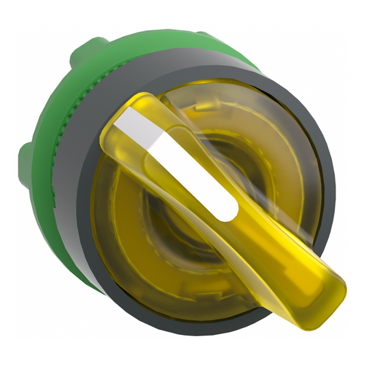 Schneider Electric-ZB5AK1483-Harmony XB5 - tête bouton à manette lumineux - Ø22 - 2 pos à rap. - jaune