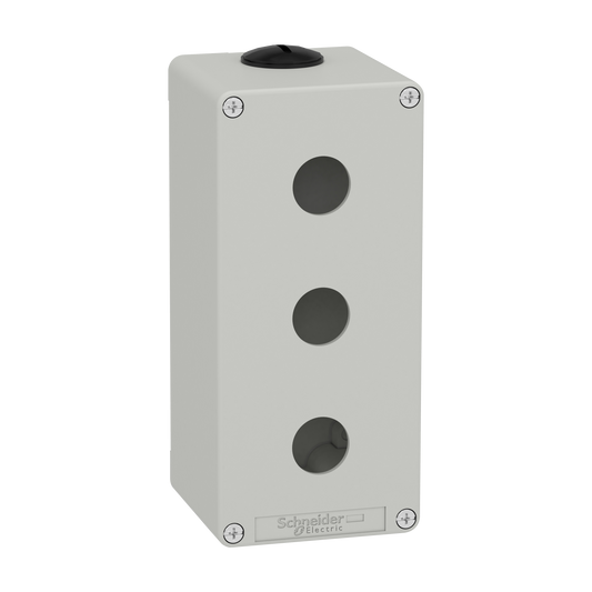 Schneider Electric-XAPD3503-Boite métal vide grise - M25 x2 - 3 trous 22 mm - 80x175x77 mm