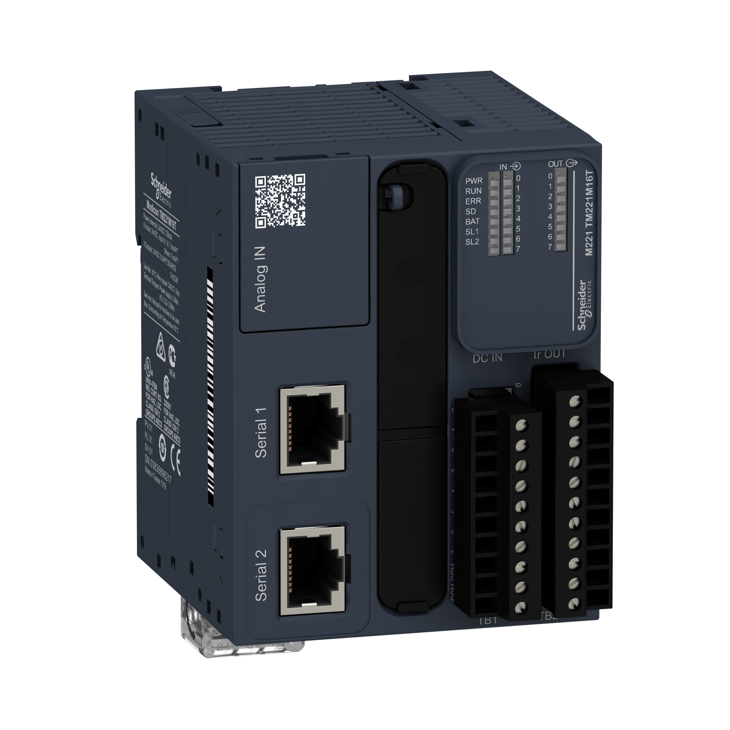 Schneider Electric-TM221M16T-Modicon M221 Book, contrôleur 16E/S PNP, 2 ports série, 24VCC, vis