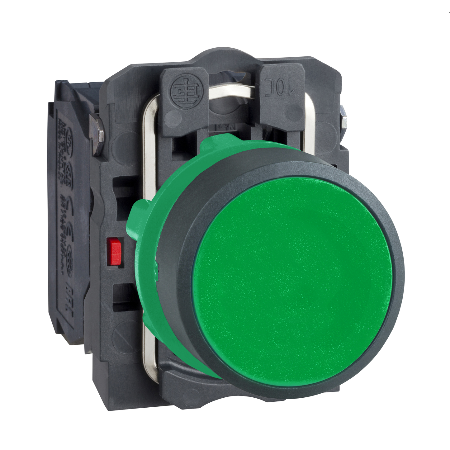 Schneider Electric-XB5AA35-Harmony XB5 - bouton poussoir à impulsion - Ø22 - vert - 1O+1F - vis étrier