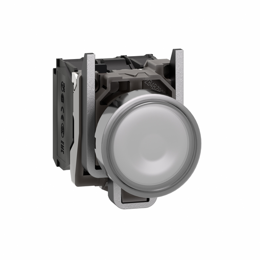 Schneider Electric-XB4BW31G5-Harmony XB4 - poussoir lumineux LED - 1F+1O - blanc - Ø22 - 110VAC