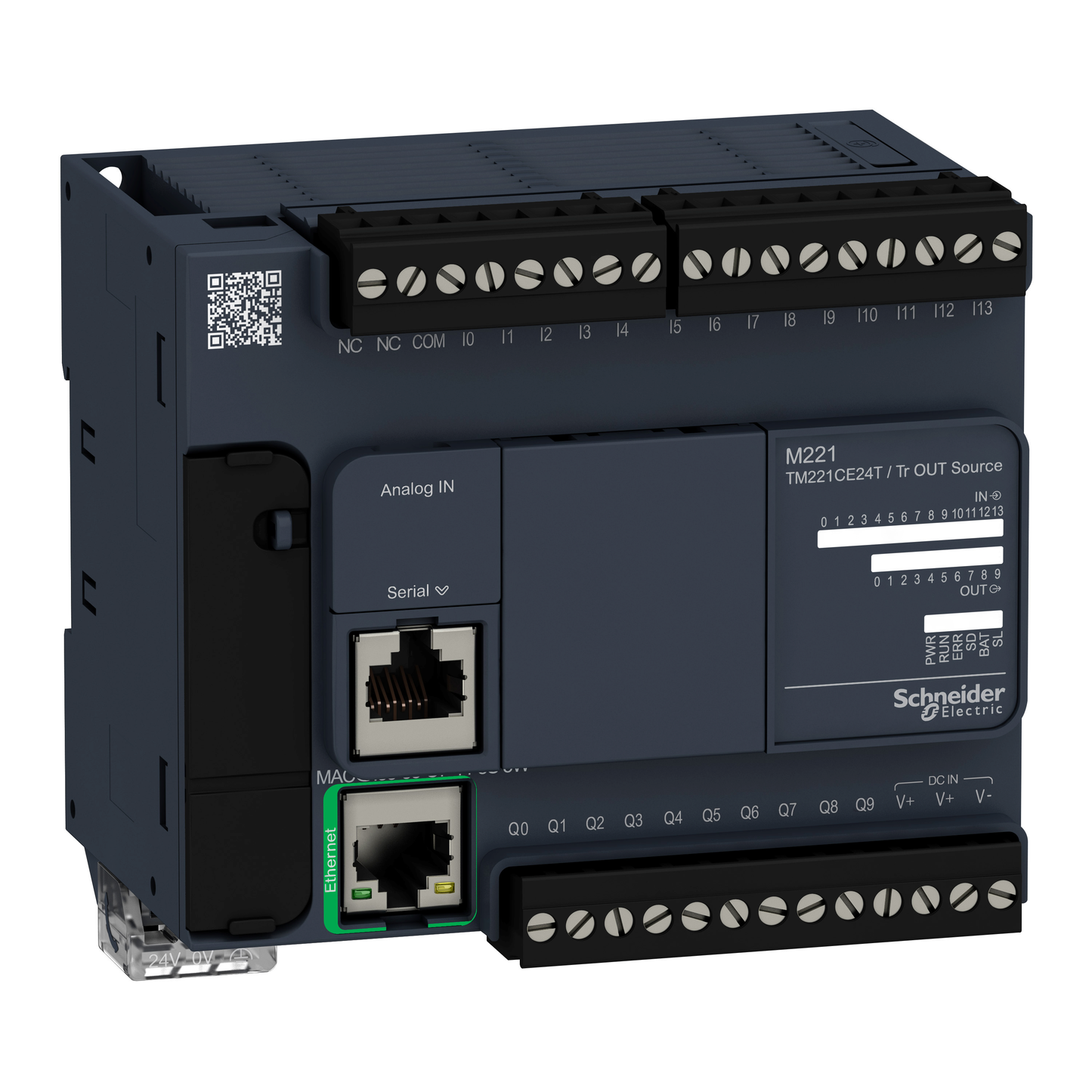 Schneider Electric-TM221CE24T-Modicon M221, contrôleur 24E/S PNP, port Ethernet+série, 24VCC