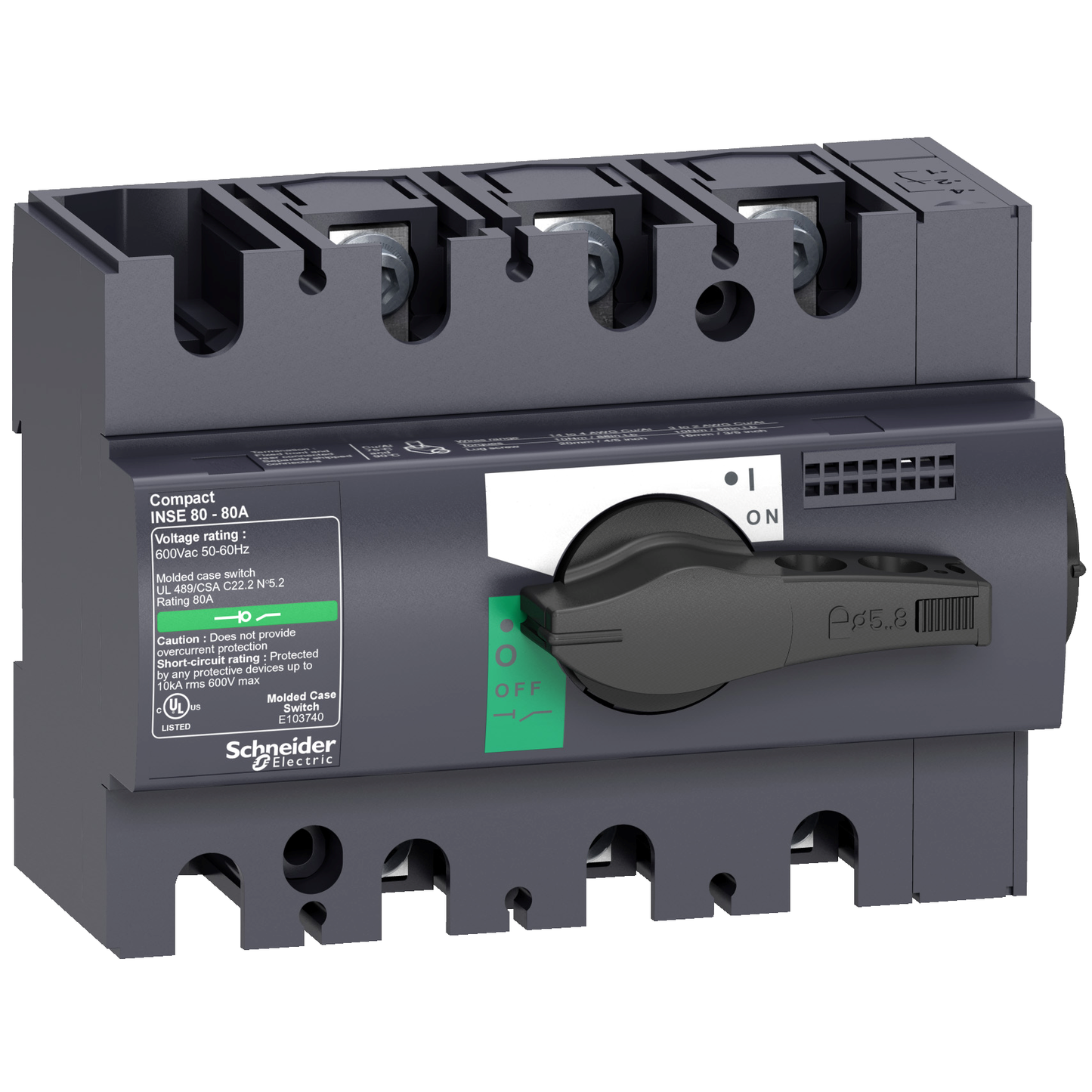 Schneider Electric-28998-ComPacT INS - INSE norme UL - 80A - 3P - poignée noire