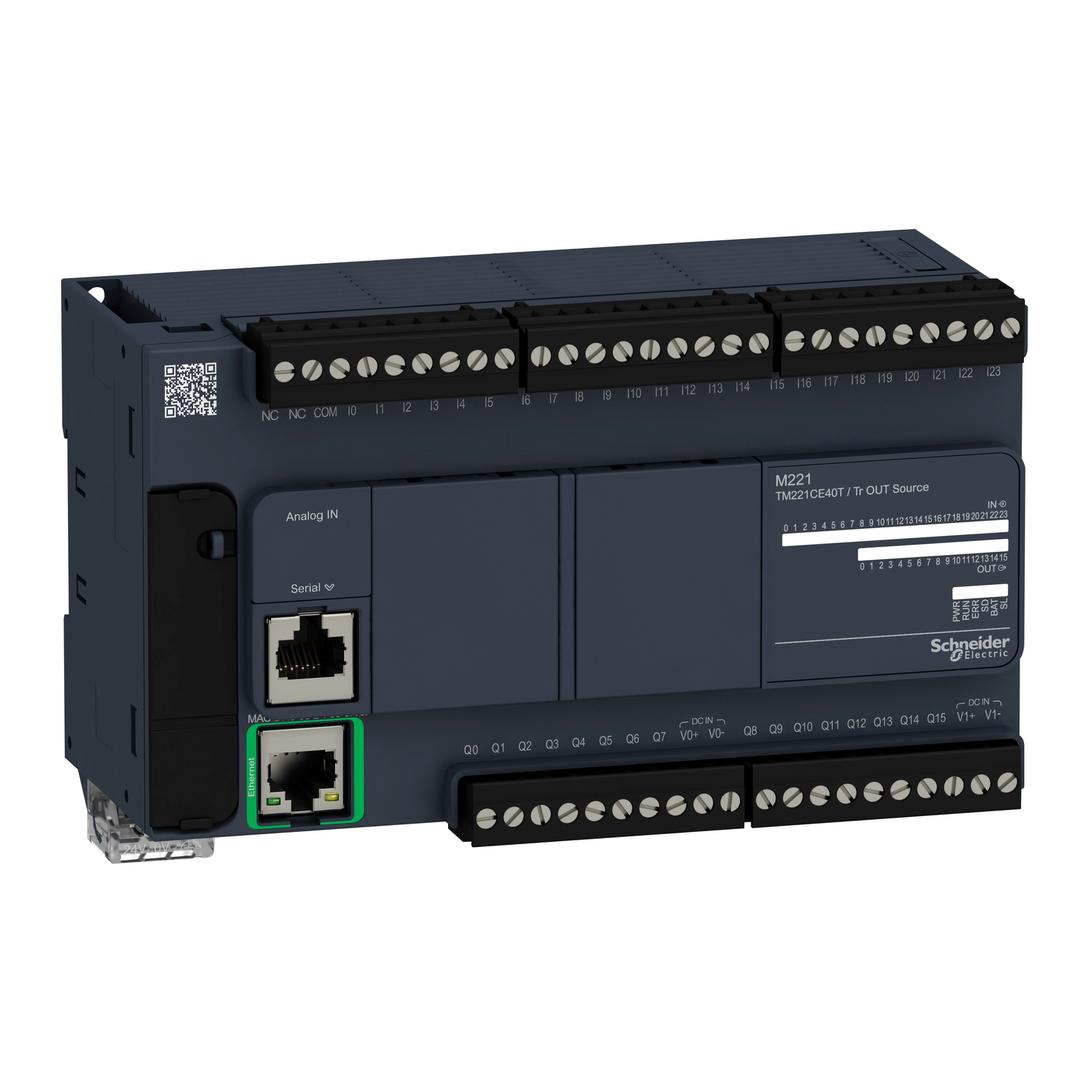 Schneider Electric-TM221CE40T-Modicon M221, contrôleur 40E/S PNP, port Ethernet+série, 24VCC