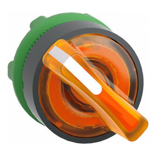 Schneider Electric-ZB5AK1453-Harmony XB5 - tête bouton à manette lumineux - Ø22 - 2 pos à rap. - orange