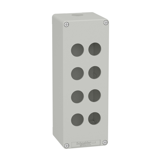 Schneider Electric-XAPD4508-Boite métal vide grise - M25 x1 - 8 trous 22 mm - 80x220x77 mm