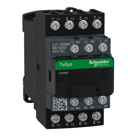 Schneider Electric-LC1D0986BDS207-TeSys D - Contacteur tesys lc1d 4p 2f plus 2o ac1 440v 25 a bobine 24 v cc