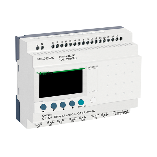 Schneider Electric-SR3B261FU-Zelio Logic - relais intelligent modul.- 26 E/S - 100..240Vca - horl.- affichage