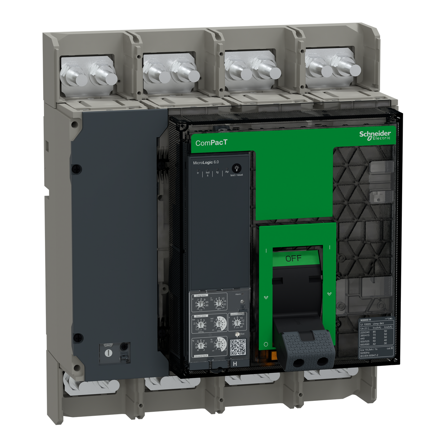 Schneider Electric-C080H460FM-ComPacT NS800H - disjoncteur - MicroLogic 6.0 800A - 4P - 70kA - fixe - manuel