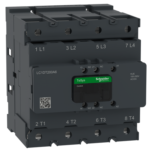 Schneider Electric-LC1DT200A6KUE-TeSys Deca Advanced - CTR Deca Cosse 200A 4P 100-250V ACDC