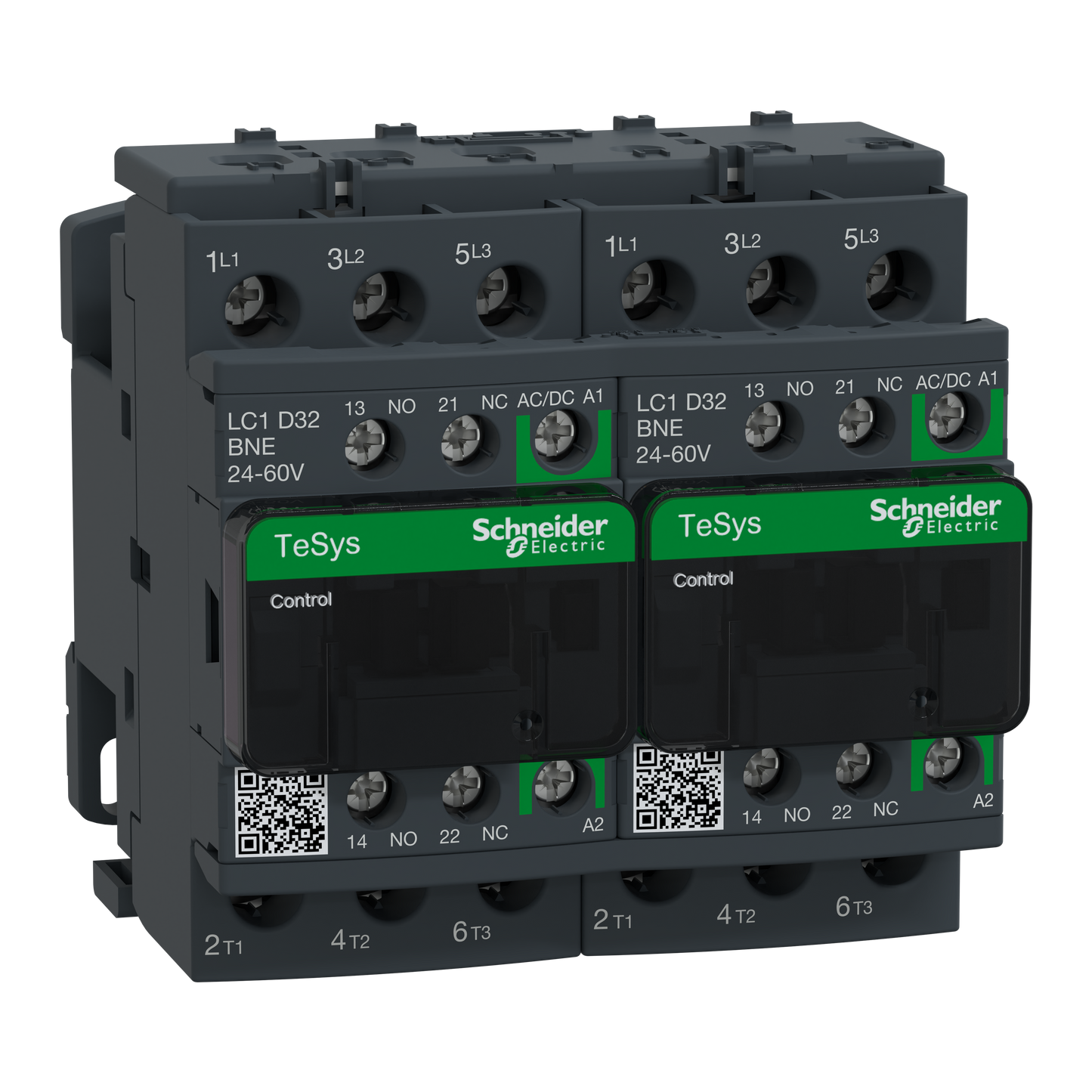 Schneider Electric-LC2D32BNE-TeSys D - contacteur inverseur - 3P(3 NO) - AC3 - <= 440V 32A - 24 à 60Vca-cc