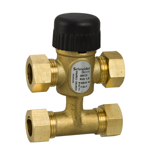 Schneider Electric-VZ419C-15BP05-Vanne 4 voies aiton à compression PN16 DN15 Kv1,6 course 5,5mm