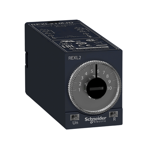 Schneider Electric-REXL2TMB7-Harmony Time - relais temporisé travail - 0,1s..100h - 24Vca - 2FO
