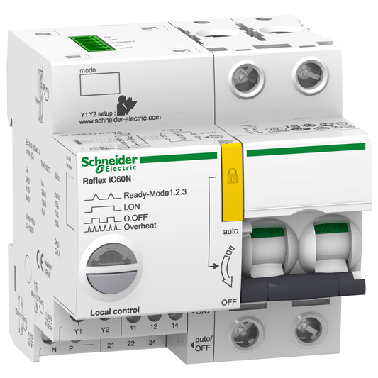 Schneider Electric-A9C61225-Acti9, Reflex iC60N disjonct. à commande intégrée interface Ti24 25A 2P courbe B