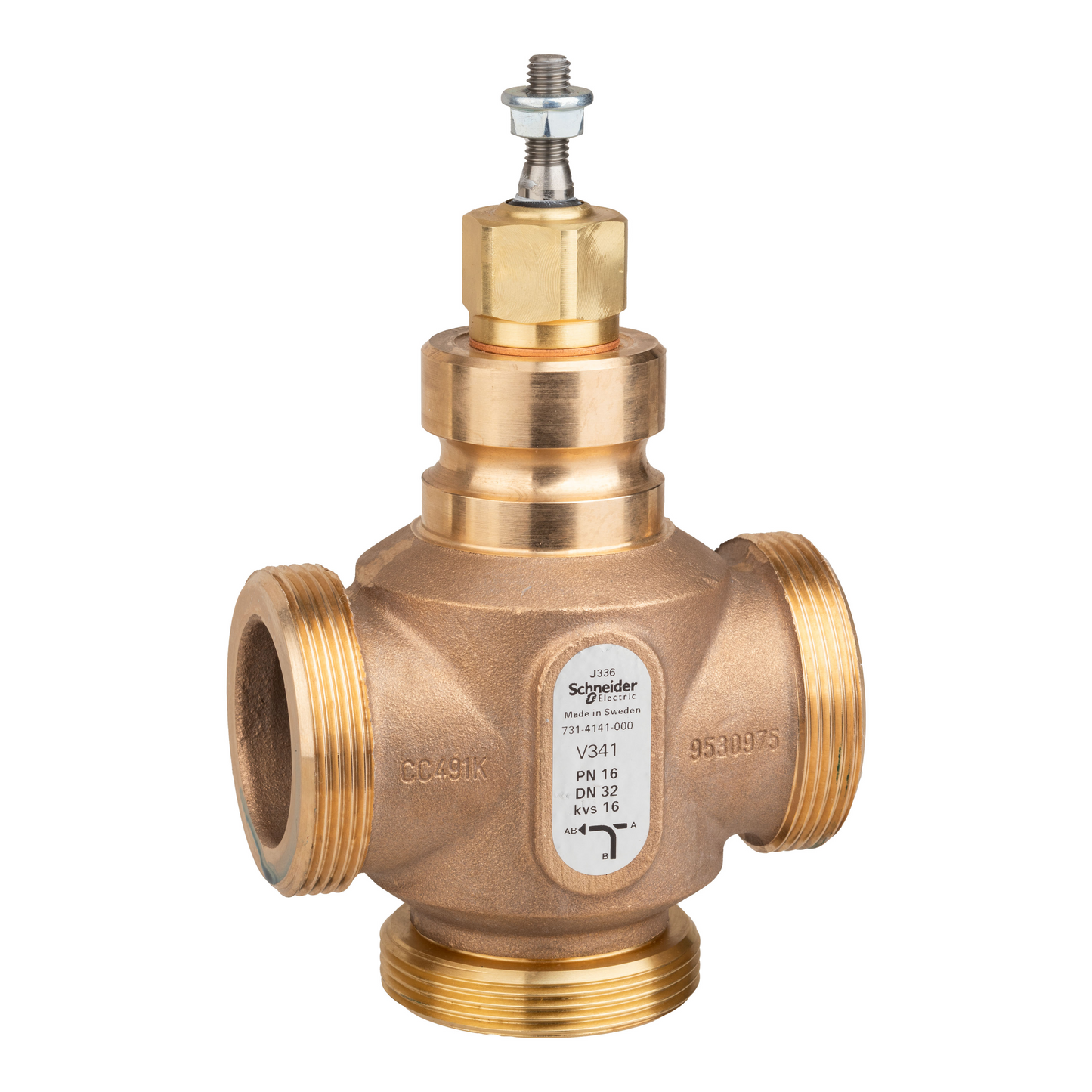 Schneider Electric-7314141000-Vanne 3 voies bronze filetée PN16 DN32 Kv16