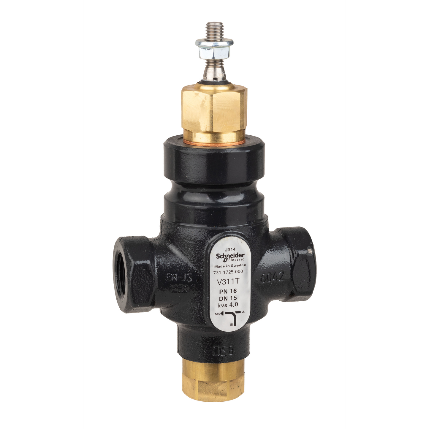 Schneider Electric-7311725000-Vanne 3 voies acier taraudée PN16 DN15 Kv4