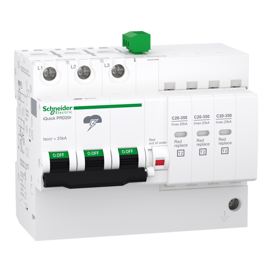 Schneider Electric-A9L16296-Acti9 - Parafoudre iQuick PRD20r - 3P avec report de signalisation