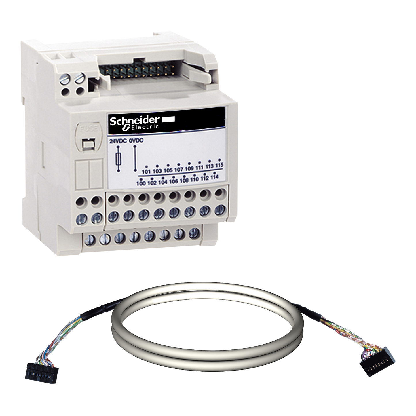 Schneider Electric-ABE7H20E200-Telefast ABE7 - embase de raccord. passive - 16 E ou S - câble 2m Micro/Premium