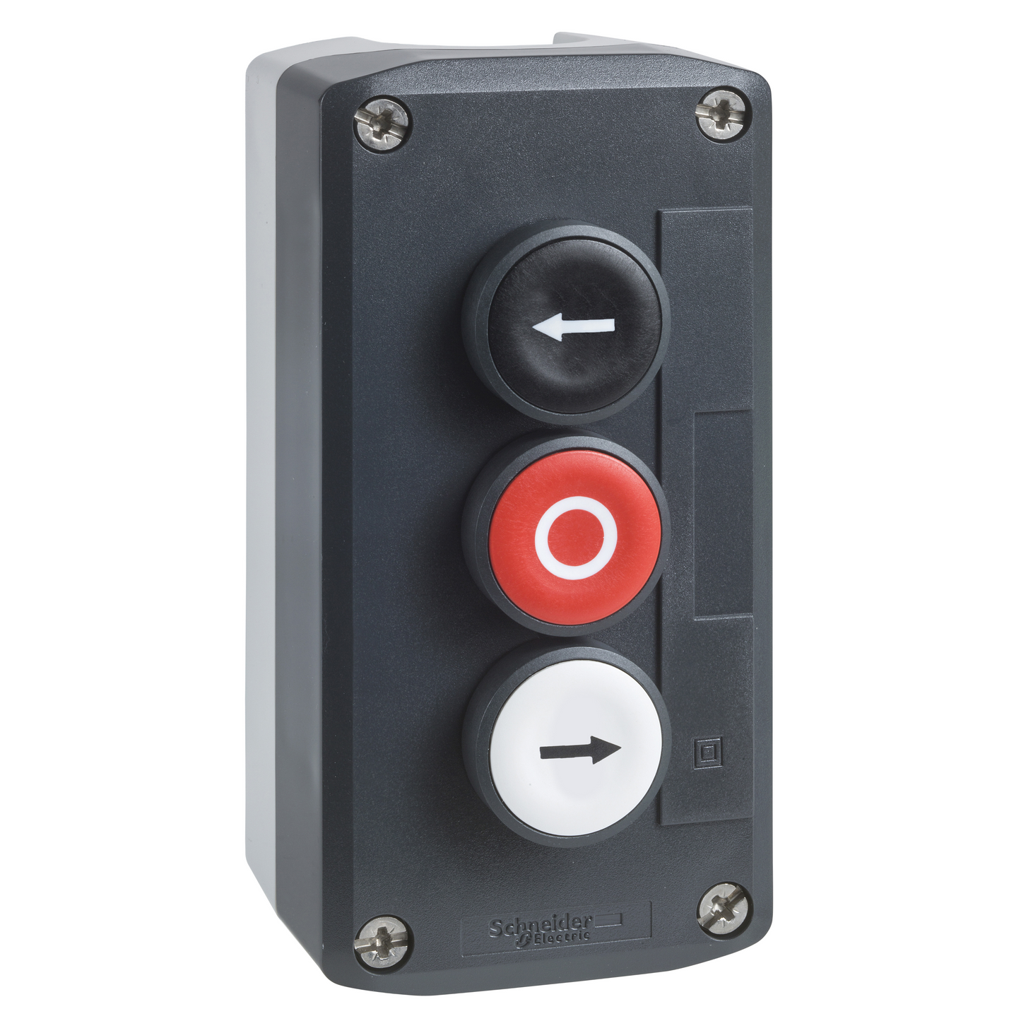 Schneider Electric-XALD334-Harmony boite - 3 boutons poussoirs Ø22 - blanc /rouge /noir