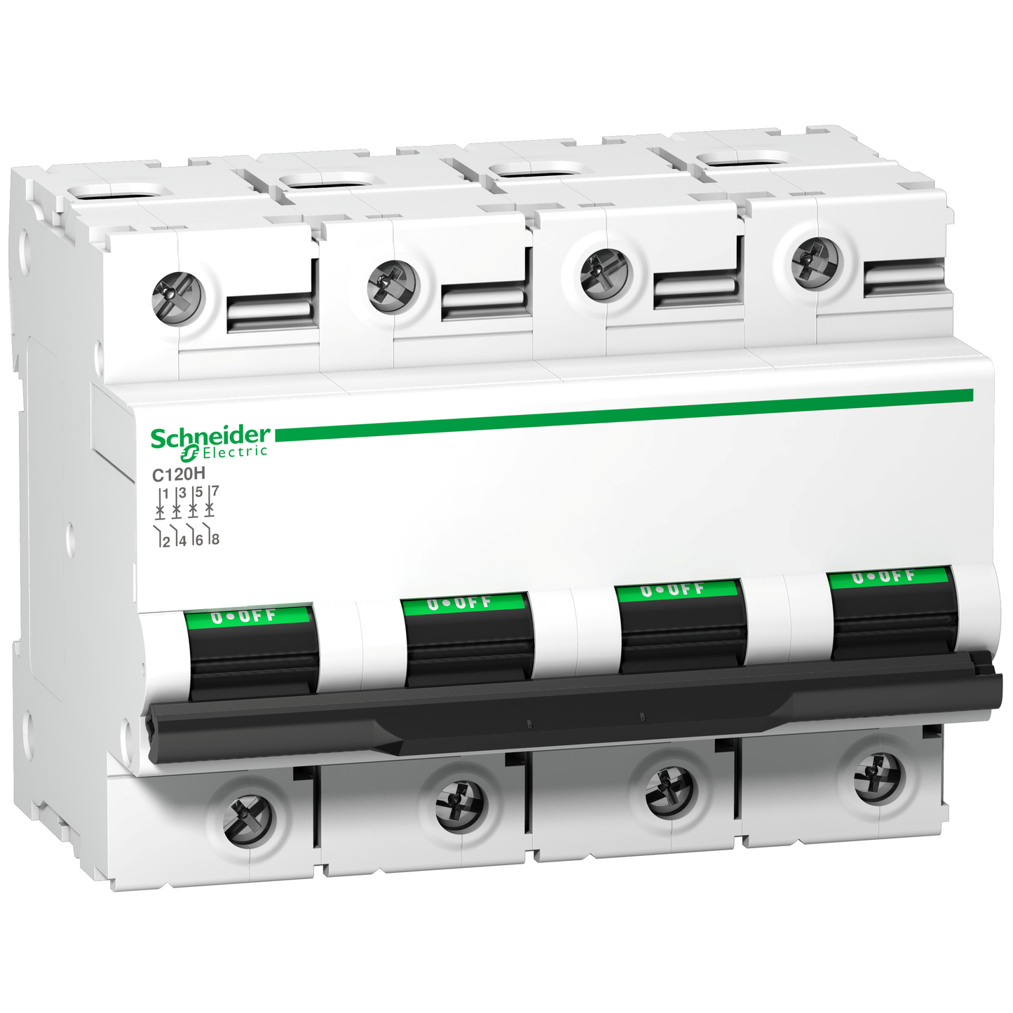 Schneider Electric-A9N18436-Acti9 C120H Disjoncteur Modulaire 4P 100 A, courbe B, 15 kA