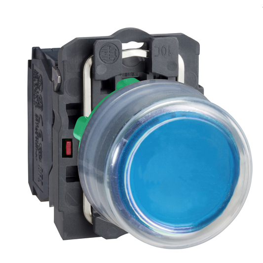 Schneider Electric-XB5AP61C0-Harmony XB5 - bouton poussoir - Ø22 - col grise - capuchonné - bleu - 1F - vis
