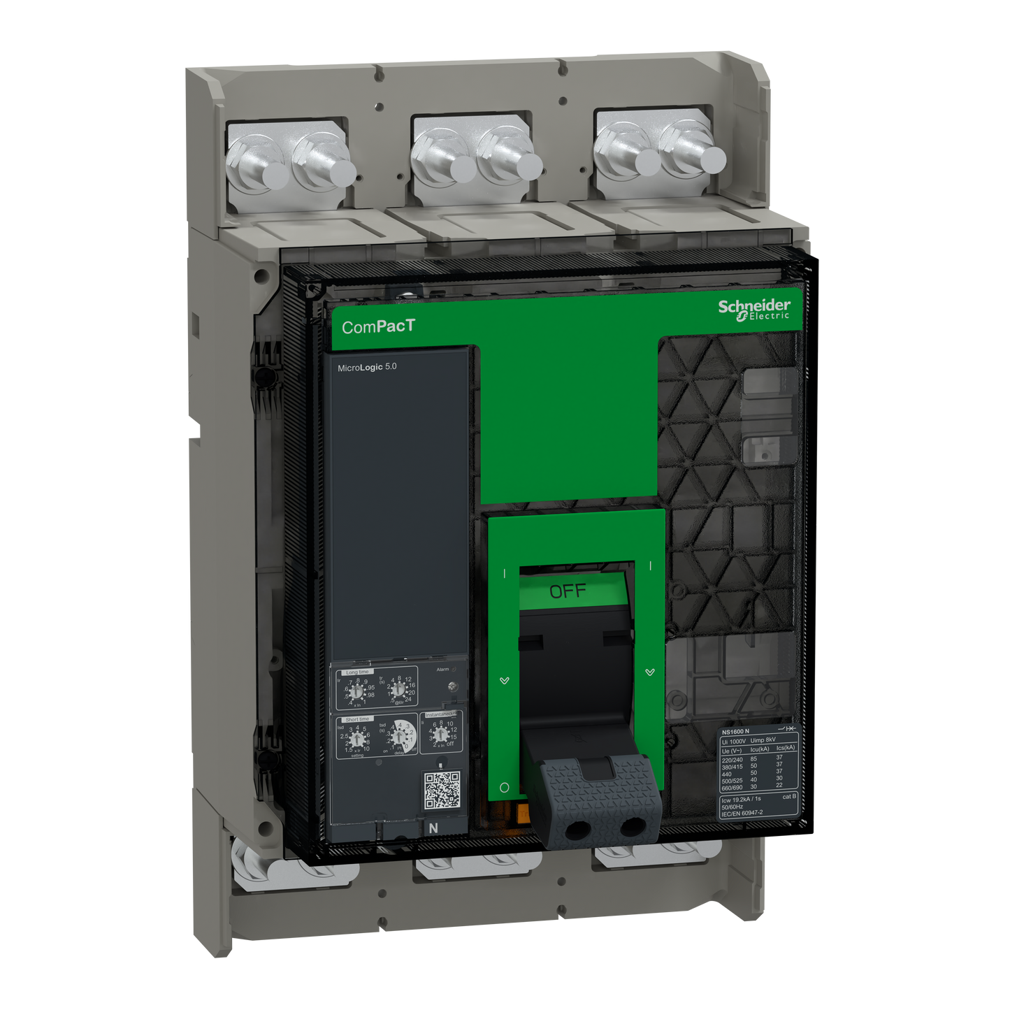 Schneider Electric-C160N350FM-ComPacT NS1600N - disjoncteur - MicroLogic 5.0 1600A - 3P - 50kA - fixe - manuel