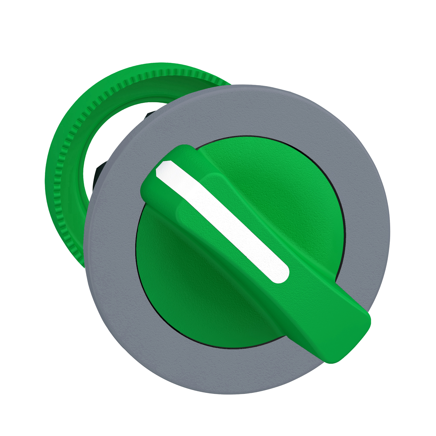 Schneider Electric-ZB5FD203C0-Harmony XB5 - tête bouton tournant - Ø22 - col flush grise - 2 pos fixes - vert