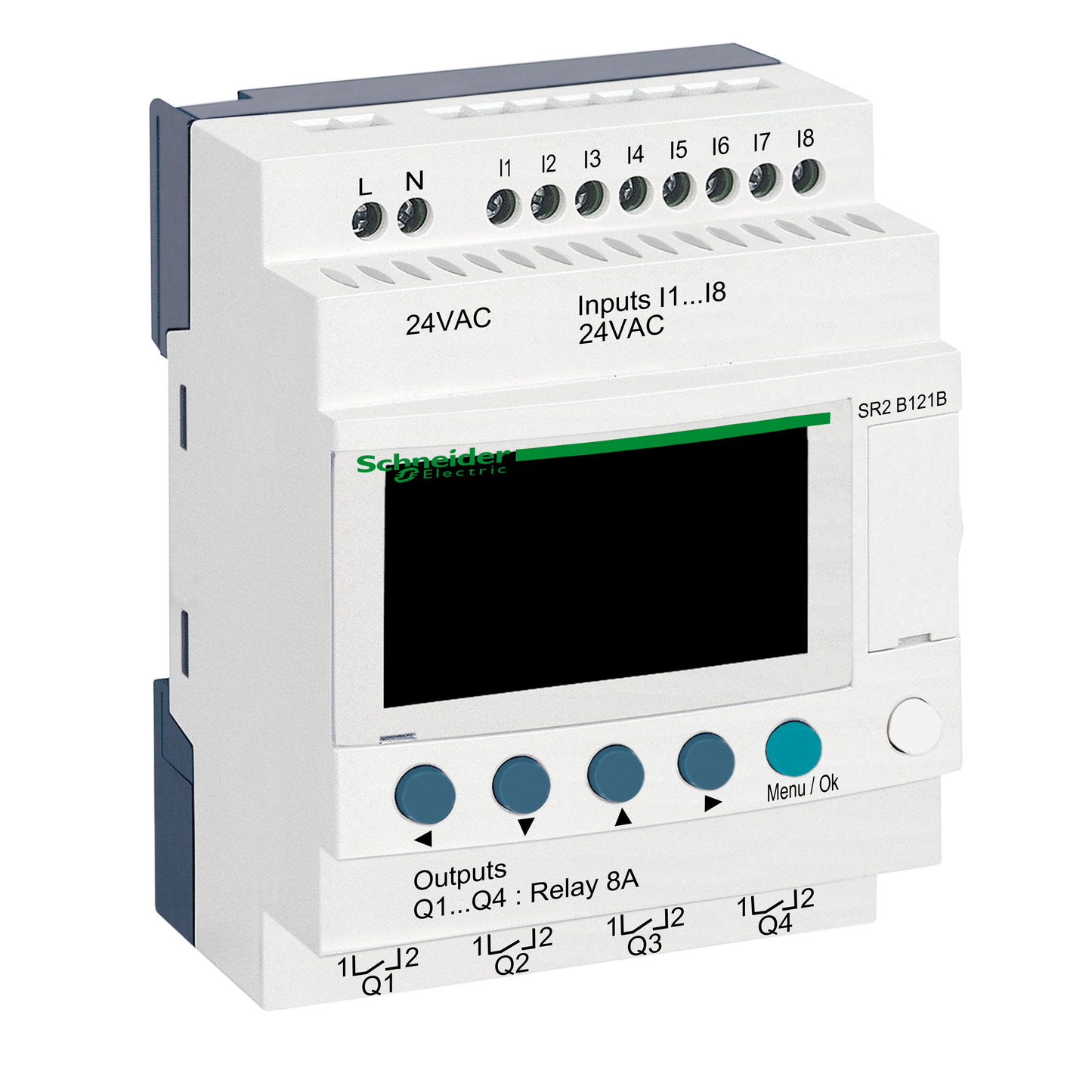 Schneider Electric-SR2B121B-Zelio Logic - relais intelligent compact - 12 E/S 24Vca - horloge - affichage