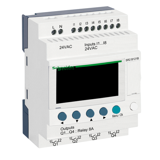 Schneider Electric-SR2B121B-Zelio Logic - relais intelligent compact - 12 E/S 24Vca - horloge - affichage
