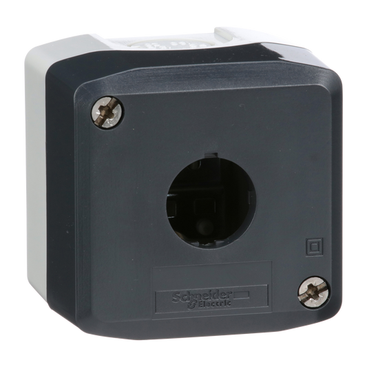 Schneider Electric-XALD01-Harmony XAL - boite 1 trou Ø22 - couvercle gris foncé - fond gris clair