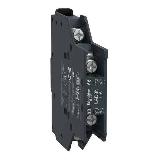 Schneider Electric-LAD8N116-TeSys D - bloc contacts auxiliaires latéraux - 1F+1O - cosses fermées