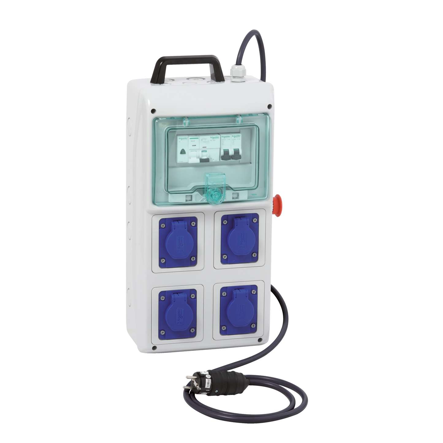 Schneider Electric-PFR10102-Mureva coffret de chantier 4 prises 16A NF avec cordon