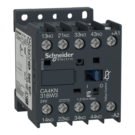 Schneider Electric-CA4KN31FW3-TeSys CA4K - contacteur - 3F+1O - instantané - 10A - 110Vcc