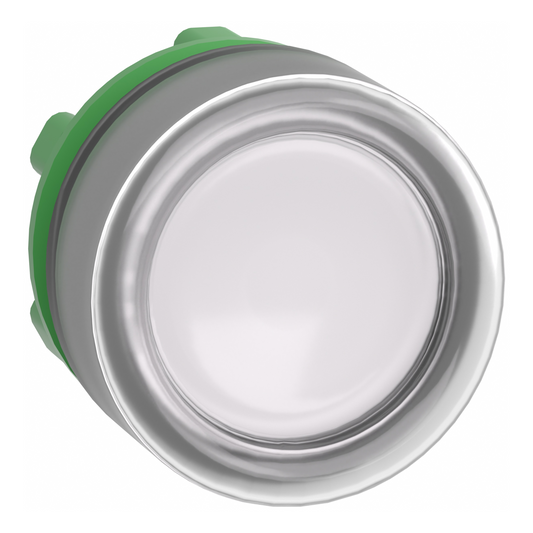 Schneider Electric-ZB5AW513C0-Harmony XB5 - tête bouton poussoir lumin - Ø22 - col grise - capuchonné - blanc